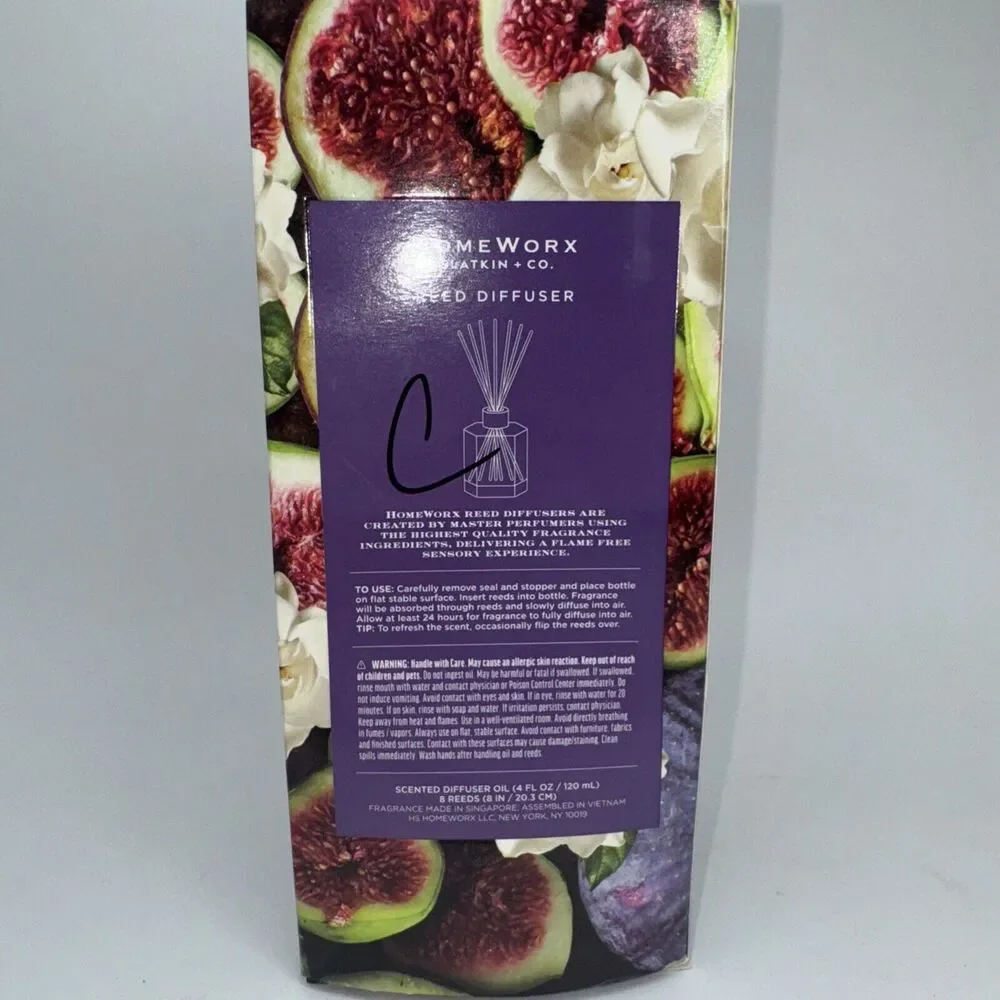 NEW Homeworx Slatkin And Co. Gardenia Fig‎ Reed Diffuser Home Fragrance Candle